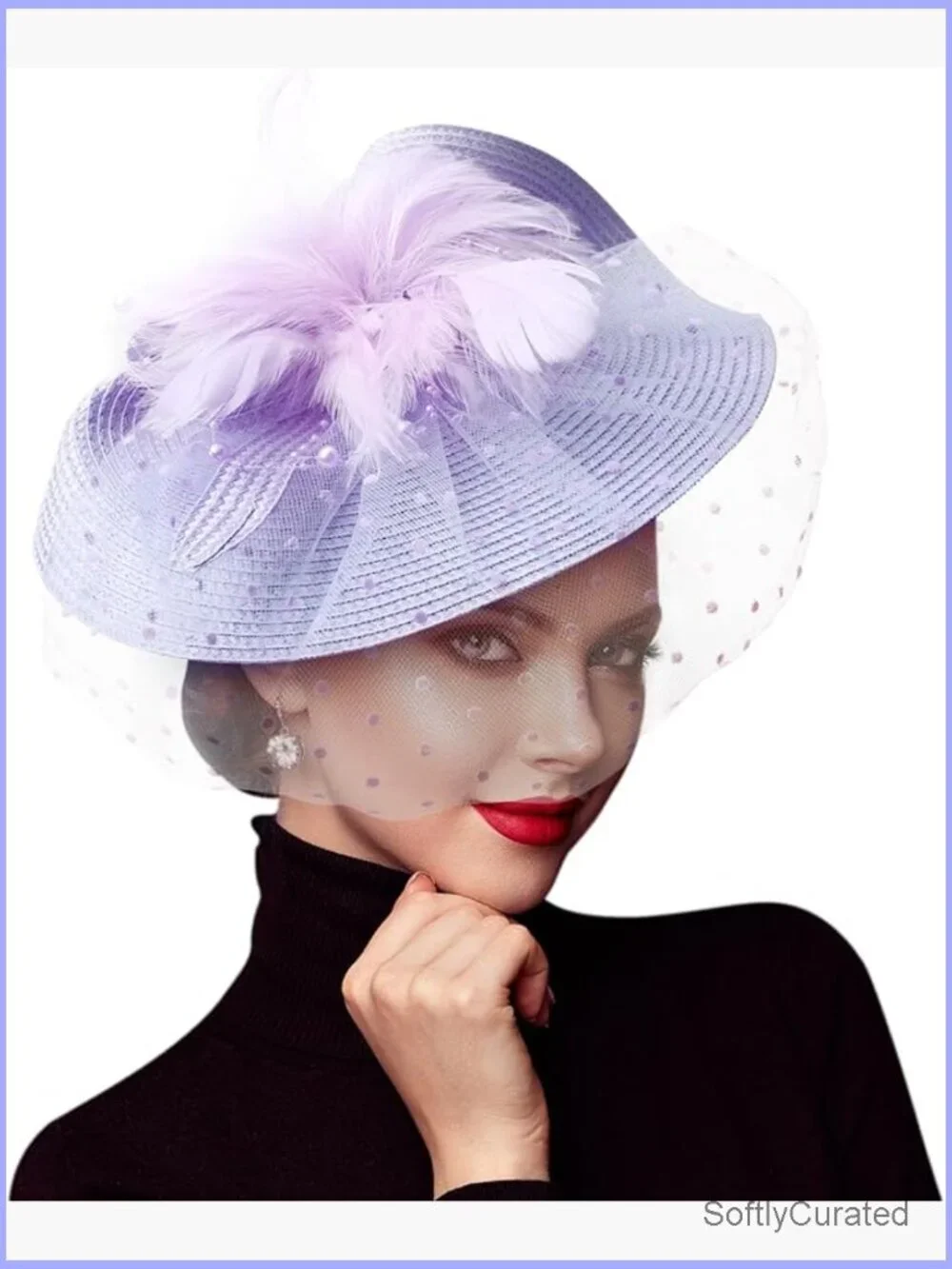 Women's Flower Fascinator Hat with Headband and Clip for Tea Parties Weddings